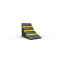 Wheel chock | black with three yellow stripesdimensions: 285 x 155 x 185 mm
